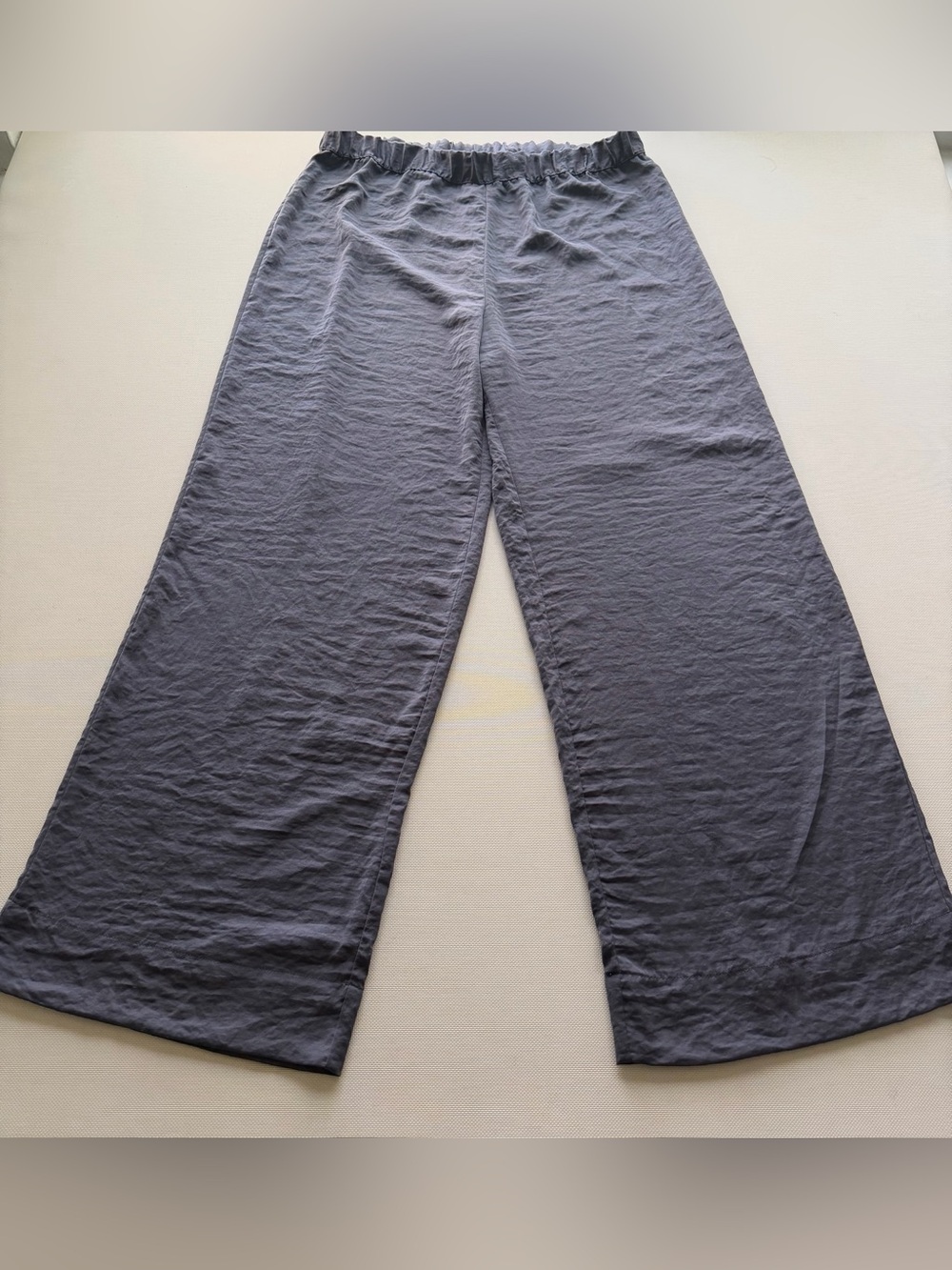 H&M Women's Gray Wide-Leg Pants M Woven Elastic Waist Loose Fit